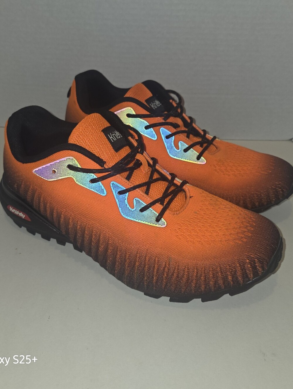 Kricely Men's Trail Running Shoes Hiking Sneakers Outdoor Footwear Orange 10.5